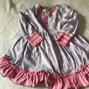 Matilda Jane Size 4 Dress Purple Pink Polka Dots